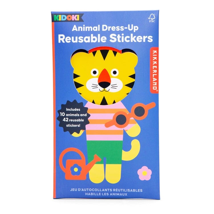 Kikkerland Design Inc Kidoki Animal Dress-Up Reusable Stickers