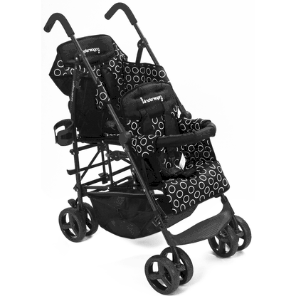 Kinderwagon HOP Tandem Double Umbrella Stroller in Black - 114-HOP-BLACK