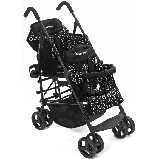 Kinderwagon HOP Tandem Double Umbrella Stroller in Black - 114-HOP-BLACK