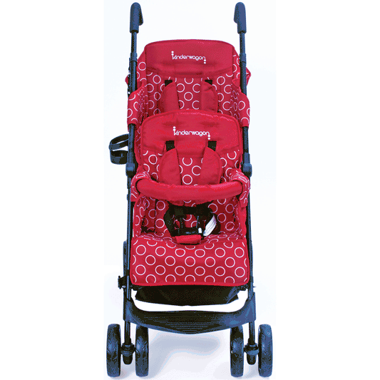 Kinderwagon HOP Tandem Double Umbrella Stroller in Red - 114-HOP-RED
