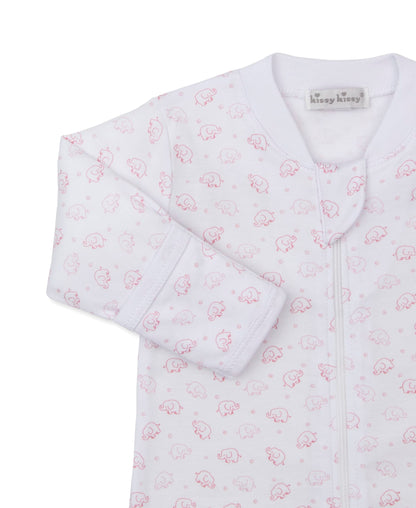 Kissy Kissy Ele-fun Print Footie w/ Zip - Pink, 3-6M - Image 2