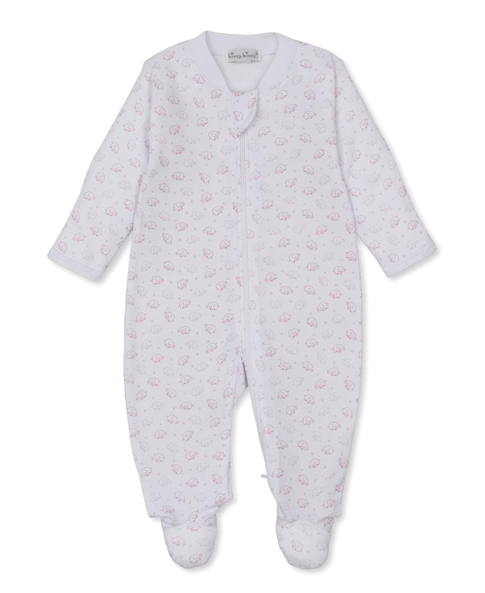 Kissy Kissy Ele-fun Print Footie w/ Zip - Pink, 3-6M