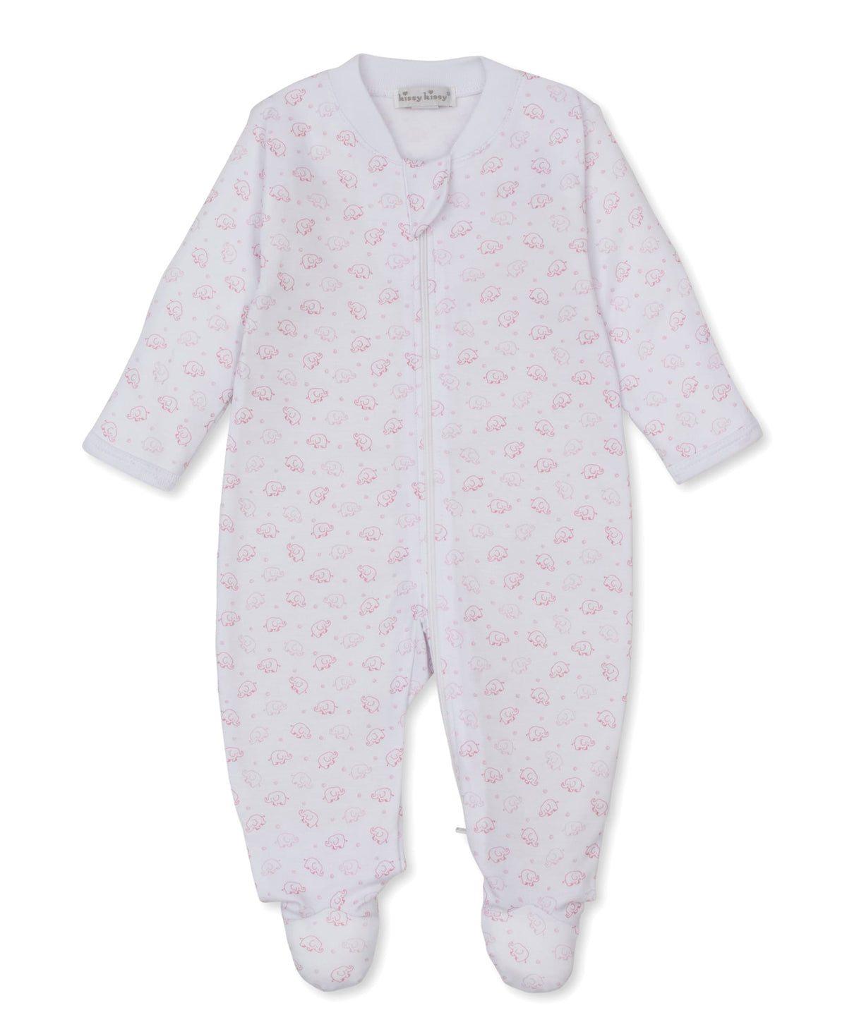 Kissy Kissy Ele-fun Print Footie w/ Zip - Pink, Preemie