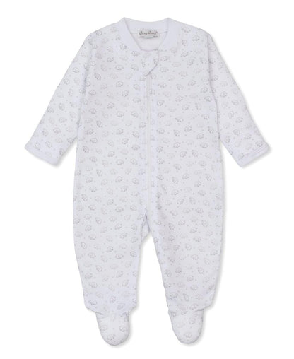 Kissy Kissy Ele-fun Print Footie w/ Zip - Silver, 0-3M