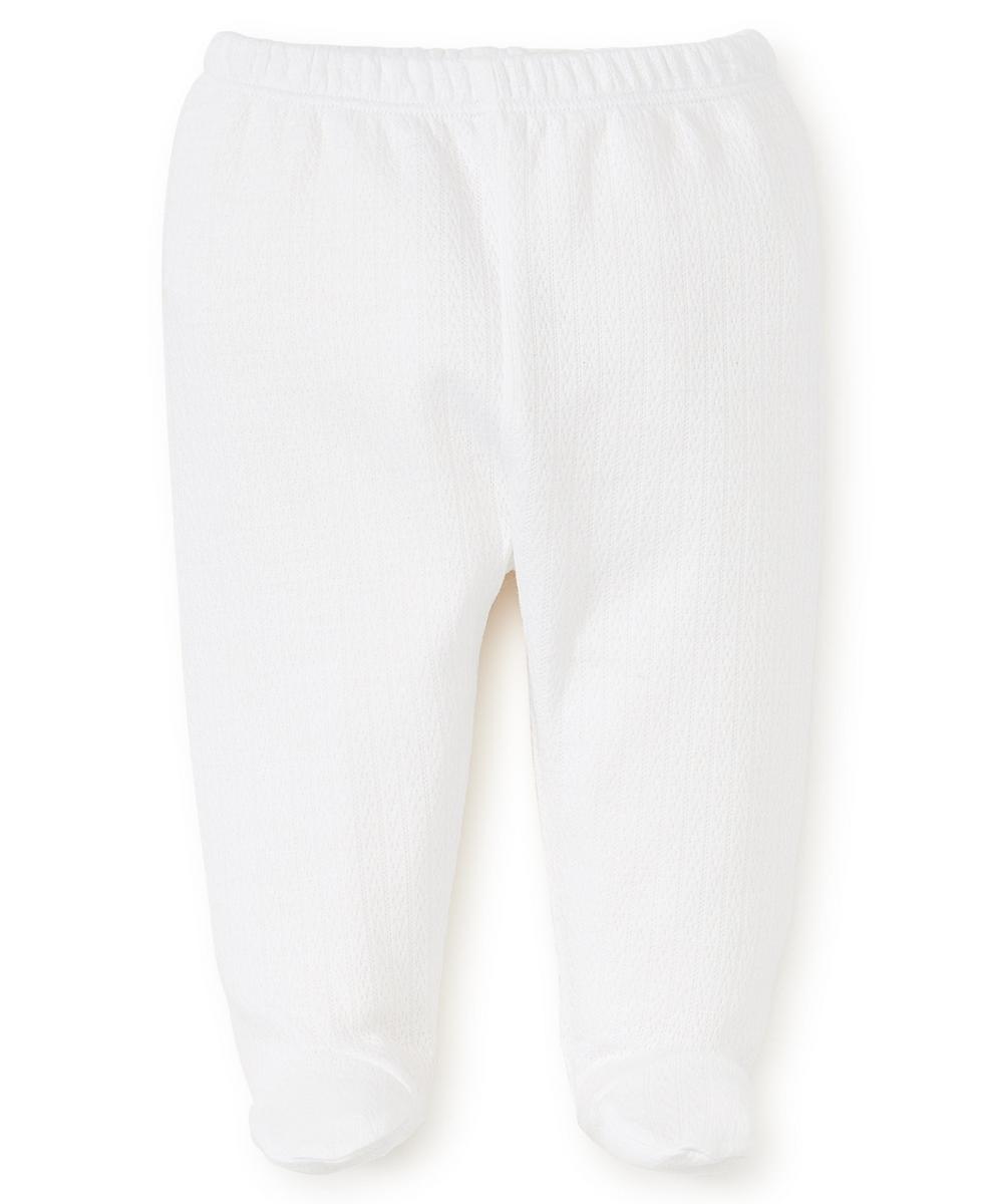 White Kissy Kissy footed leggings with an elastic waistband