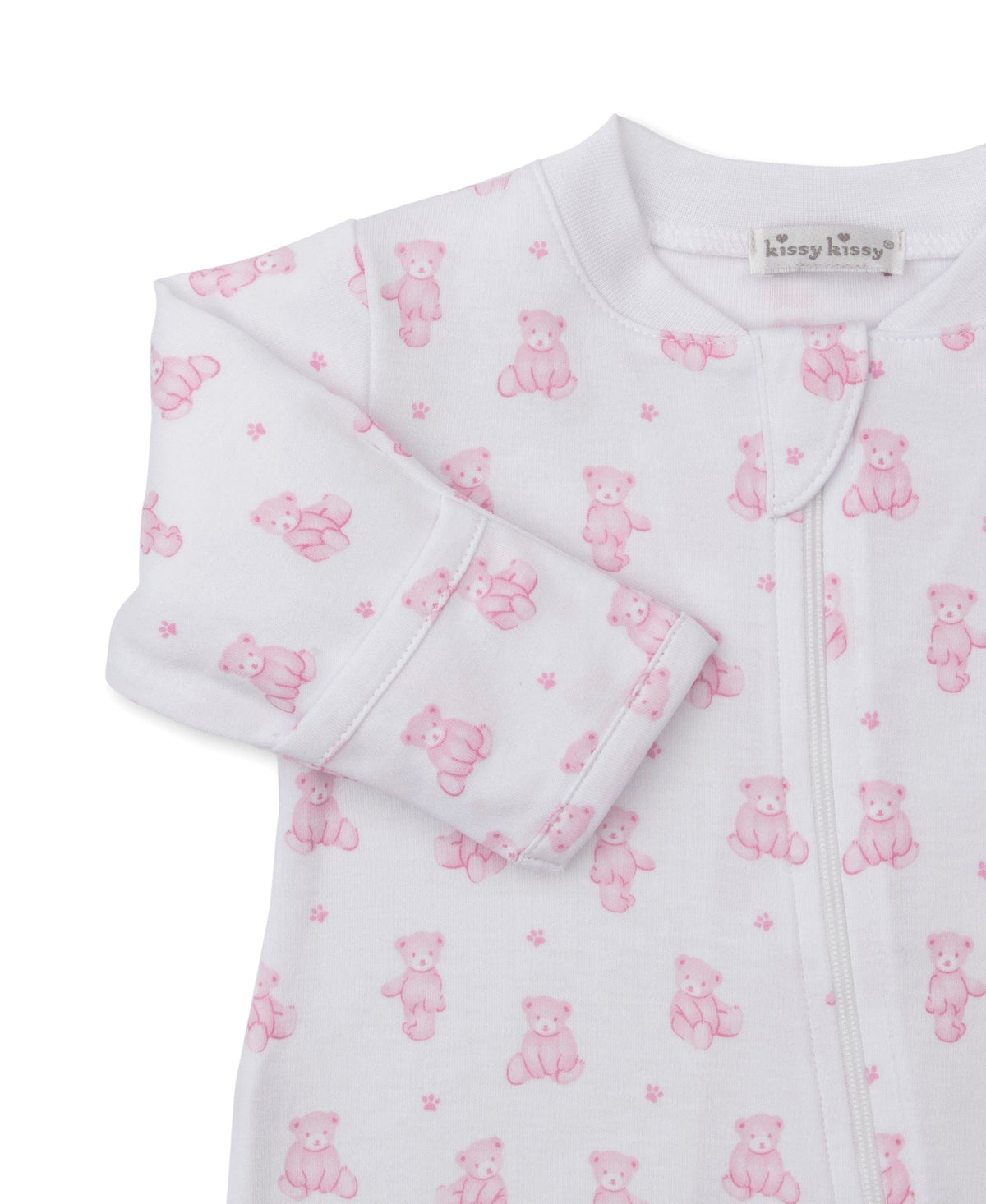 Kissy Kissy Footie w/ Zip - Teddy Bears, Pink, 3-6M - Image 2