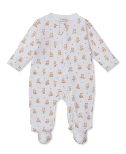 Kissy Kissy Footie w/ Zip - Teddy Bears, Tan, 0-3M