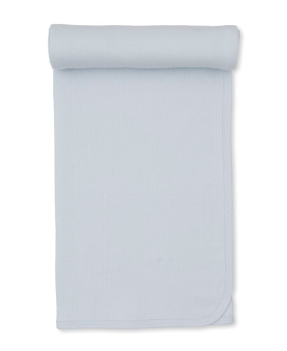 Kissy Kissy Pointelle Blanket - Light Blue, One Size