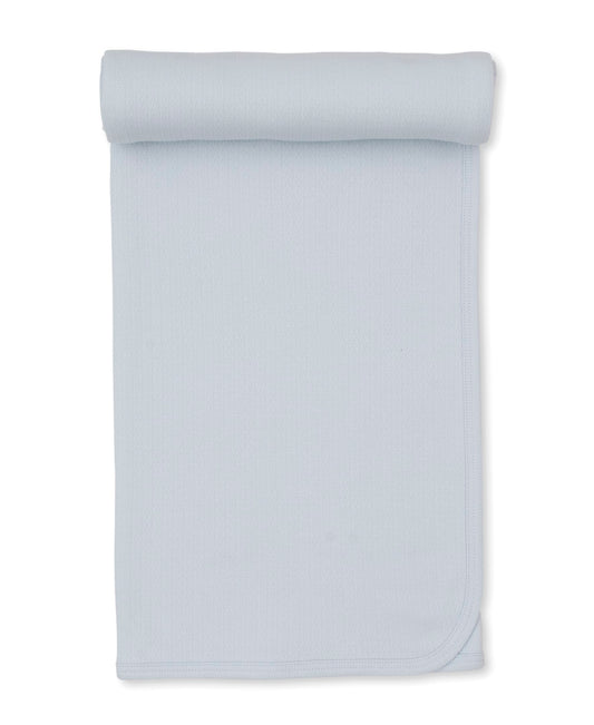 Kissy Kissy Pointelle Blanket - Light Blue, One Size