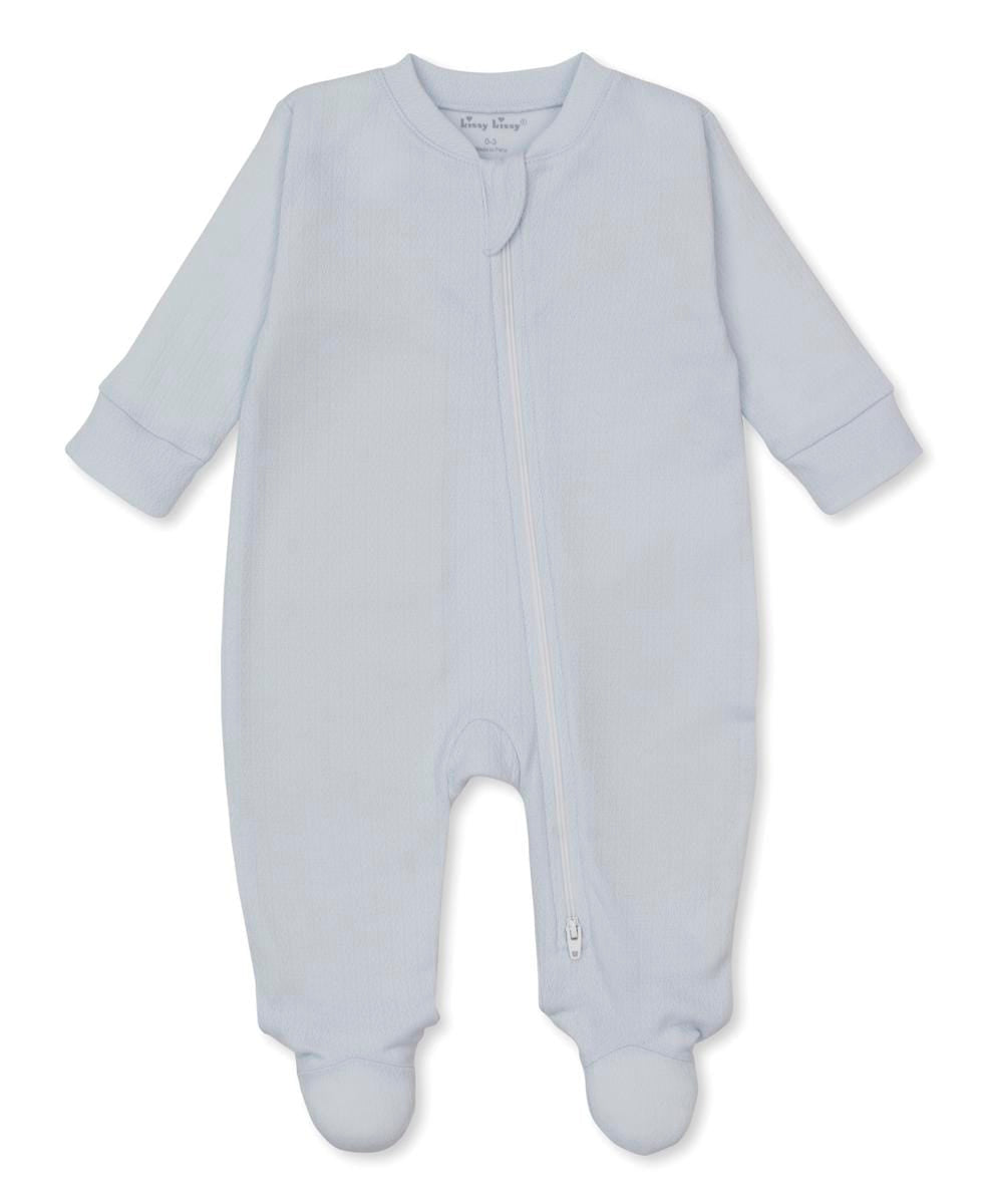 Kissy Kissy Pointelle Footie w/ Zip - Light Blue, Preemie