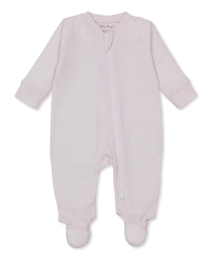 Kissy Kissy Pointelle Footie w/ Zip - Pink, 3-6M