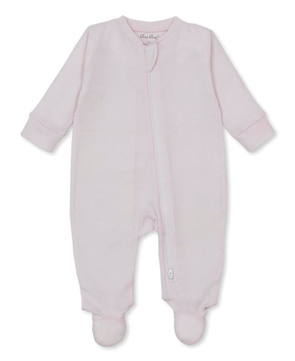 Kissy Kissy Pointelle Footie w/ Zip - Pink, 3-6M