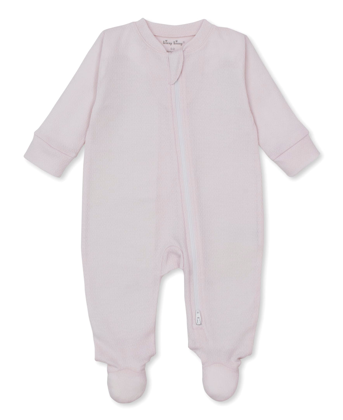 Kissy Kissy Pointelle Footie w/ Zip - Pink, Newborn