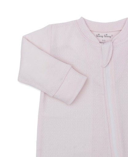 Kissy Kissy Pointelle Footie w/ Zip - Pink, Preemie - Image 2