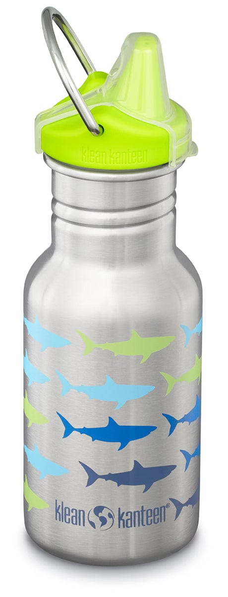 Klean Kanteen Kid Classic Sippy Water Bottle, 12 oz - Sharks - 1010138