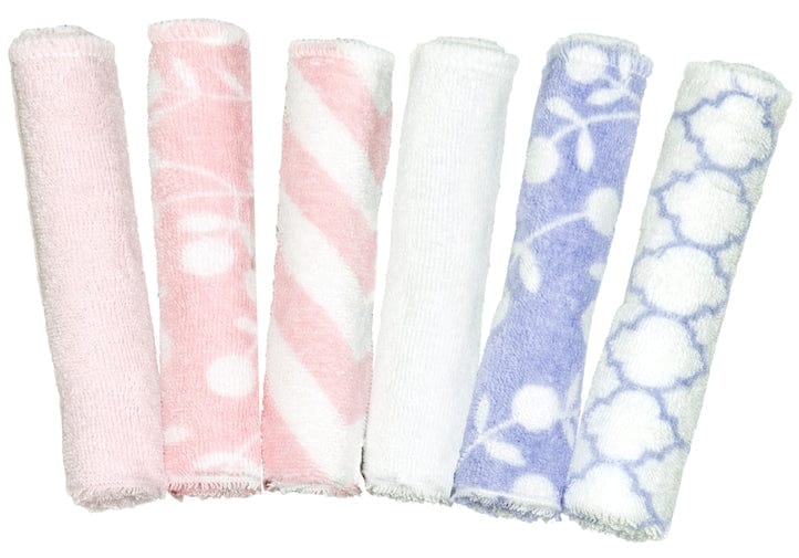 Kushies Single Ply Washcloths, 6-Pack - Girl (Prints) - A371G01