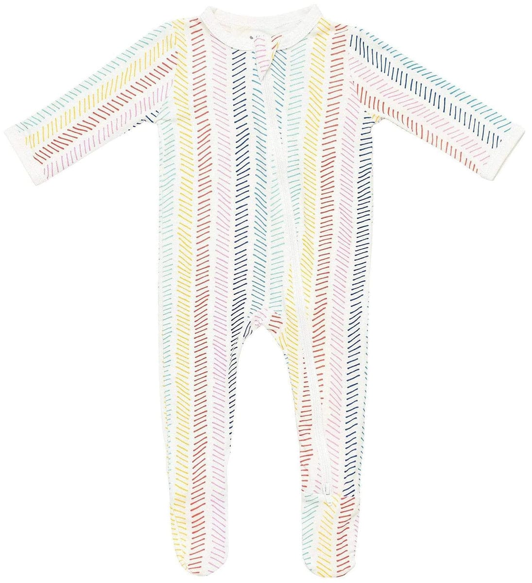 Kyte Baby Printed Zippered Footie - Herringbone (0-3 months) - HB1911SP21-1