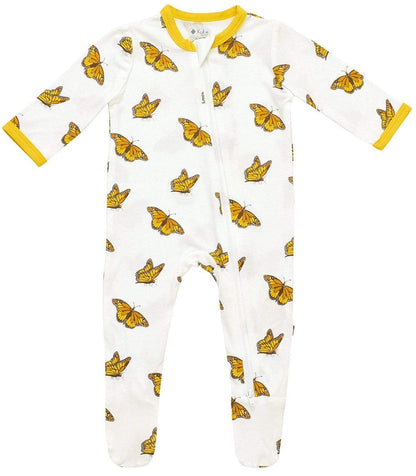Kyte Baby Printed Zippered Footie - Monarch (0-3 months) - 1911MA1