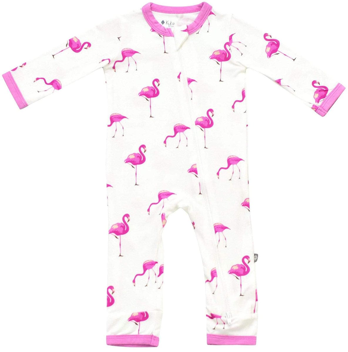 Kyte Baby Printed Zippered Romper - Flamingo (6-12 months) - 1910FG3