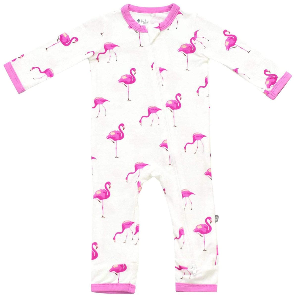 Kyte Baby Printed Zippered Romper - Flamingo (Newborn) - 1910FG0