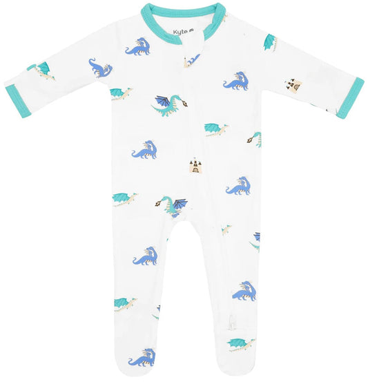 Kyte Baby Zippered Footie - Dragon (3-6M) - 1911DG2