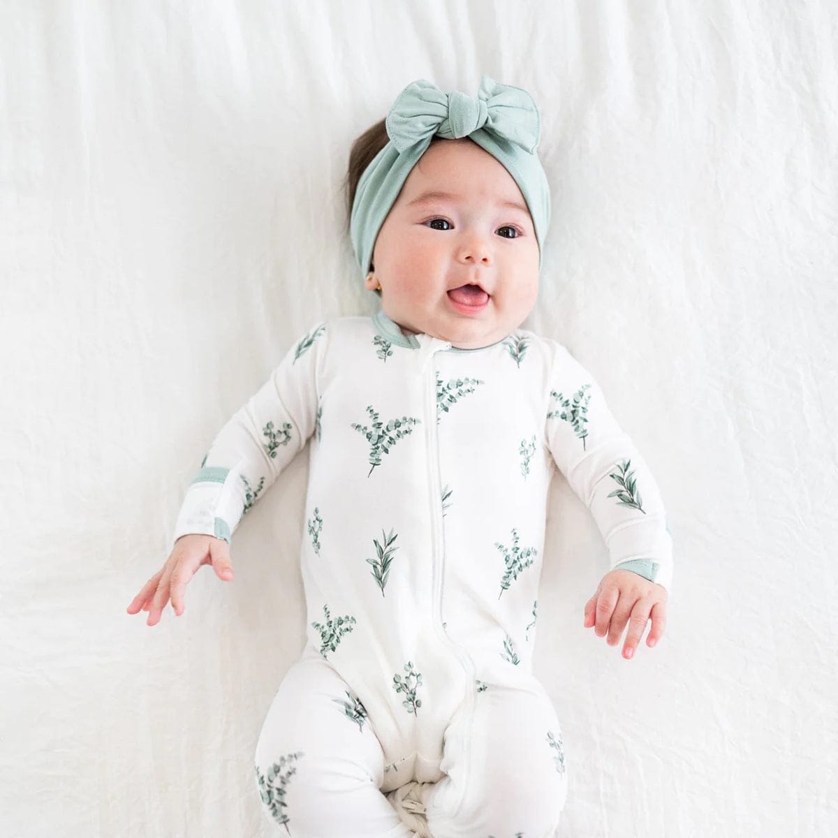 Kyte Baby Zippered Romper - Eucalyptus (6-12M) - 1910EU3