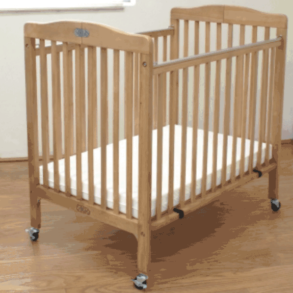 LA Baby Little Wood Folding Porta-A-Crib Natural - 883-A-NATURAL