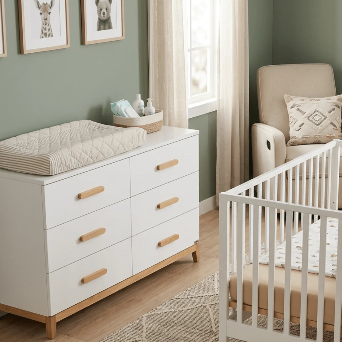dadada Lala Big 6-Drawer Dresser - White / Natural