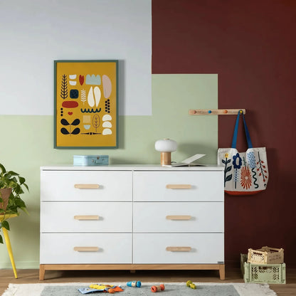 dadada Lala Big 6-Drawer Dresser - White / Natural
