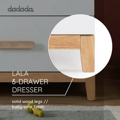 dadada Lala Big 6-Drawer Dresser - White / Natural