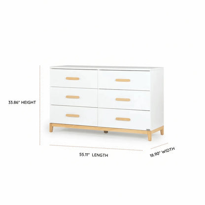 dadada Lala Big 6-Drawer Dresser - White / Natural