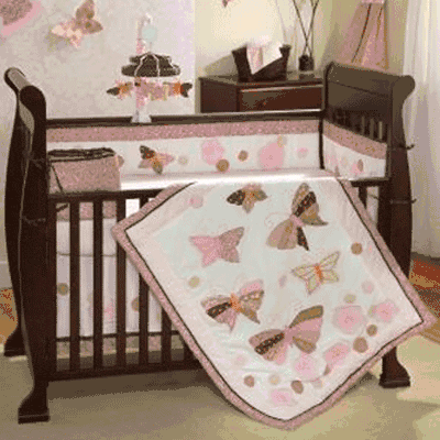 Lambs & Ivy Butterfly Dreams 6 Piece Crib Bedding Set - 46006V