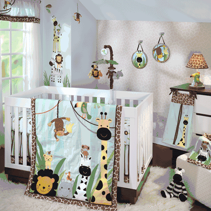 Lambs & Ivy Peek A Boo Jungle 5 Piece Crib Bedding Set - 543005V