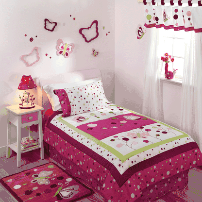 Lambs & Ivy Raspberry Swirl 2 Piece Twin Set