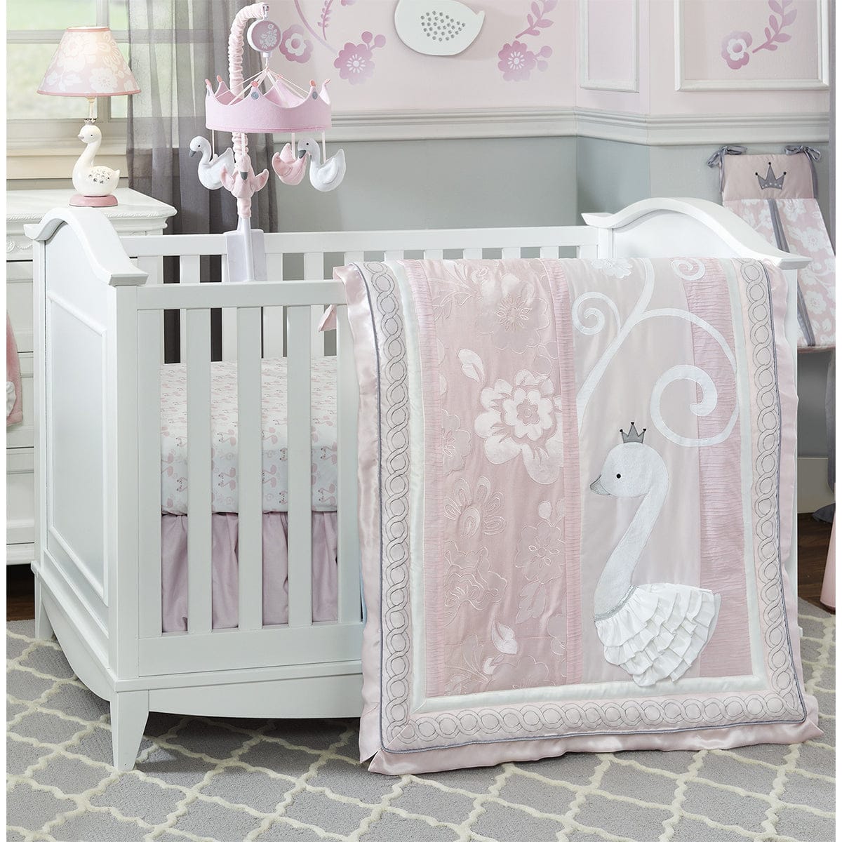 Lambs & Ivy Swan Lake 4 Piece Crib Bedding Set - 573004V