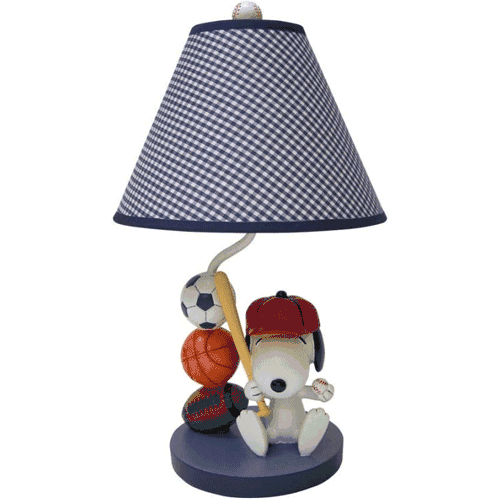 Lambs & Ivy Team Snoopy Lamp with Shade & Bulb - 521024B