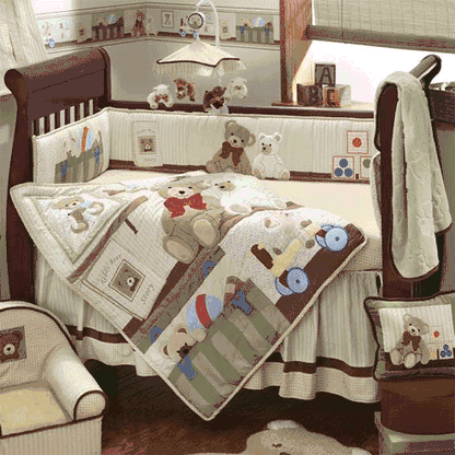 Lambs & Ivy Teddy Bear Story 6 Piece Baby Crib Bedding Set - 5306v