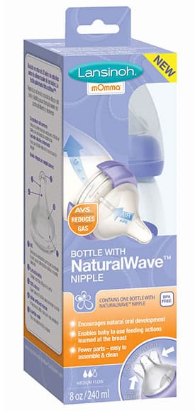 Lansinoh mOmma Bottle with NaturalWave Nipple, 8oz - 71055