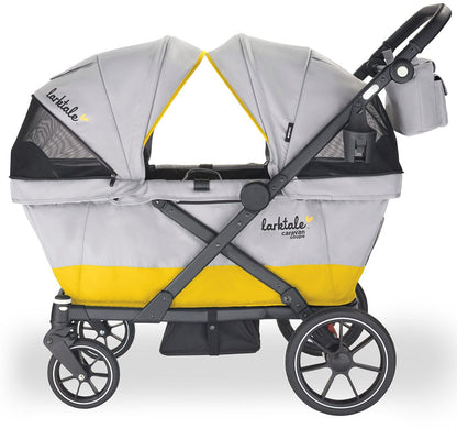 Larktale Caravan Coupe (2 Seater) Stroller Wagon - Gray / Yellow - LK51015