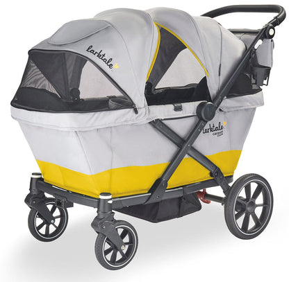Larktale Caravan Coupe (2 Seater) Stroller Wagon - Gray / Yellow - LK51015