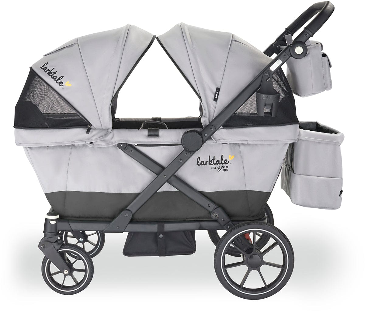 Larktale Caravan Coupe Quad (4 Seater) Stroller Wagon - Gray / Black - LK51030