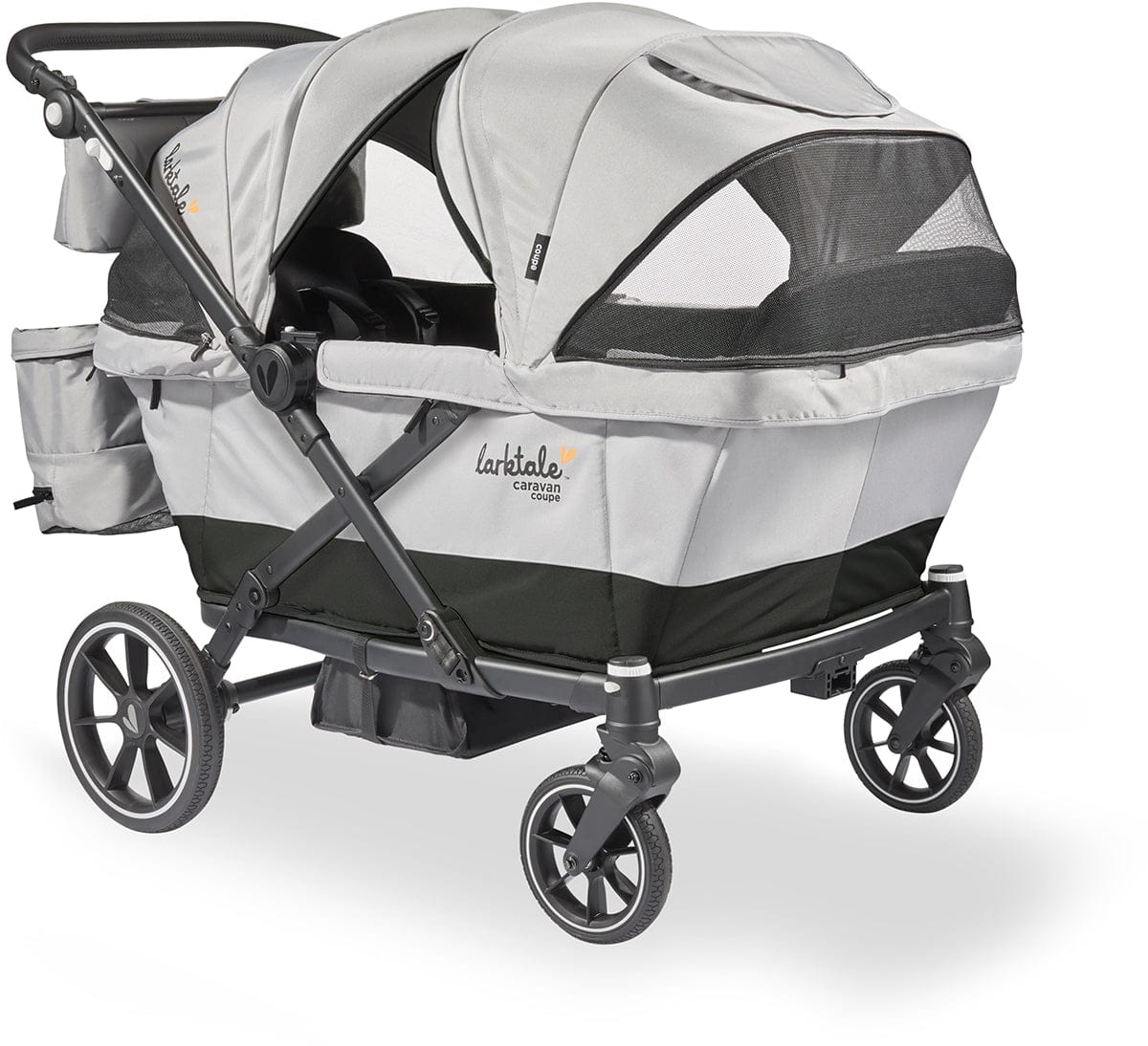 Larktale Caravan Coupe Quad (4 Seater) Stroller Wagon - Gray / Black - LK51030