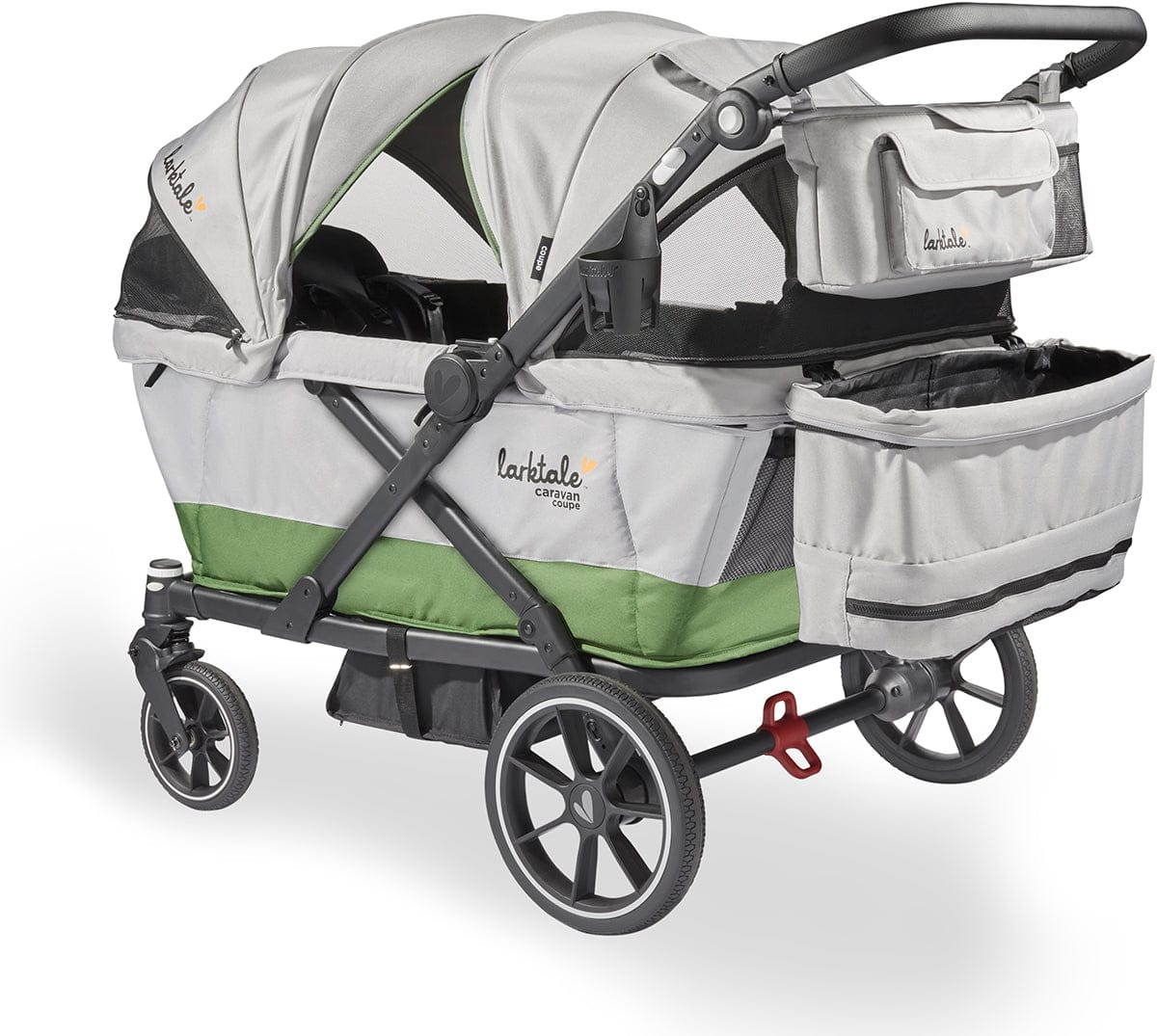 Larktale Caravan Coupe Quad (4 Seater) Stroller Wagon - Gray / Green - LK51037