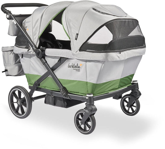 Larktale Caravan Coupe Quad (4 Seater) Stroller Wagon - Gray / Green - LK51037