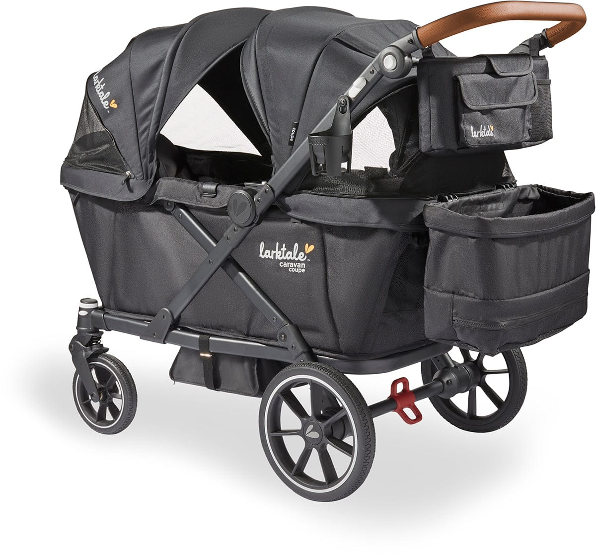 Larktale Caravan Coupe V2 (2 Seater) Stroller Wagon - Byron Black - LK51029