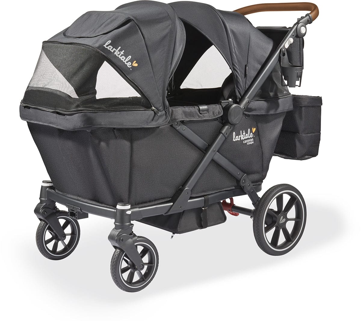 Larktale Caravan Coupe V2 (2 Seater) Stroller Wagon - Byron Black - LK51029