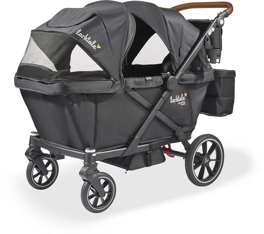 Larktale Caravan Coupe V2 (2 Seater) Stroller Wagon - Byron Black - LK51029
