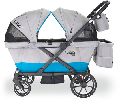 Larktale Caravan Coupe V2 (2 Seater) Stroller Wagon - Gray / Blue - LK51021