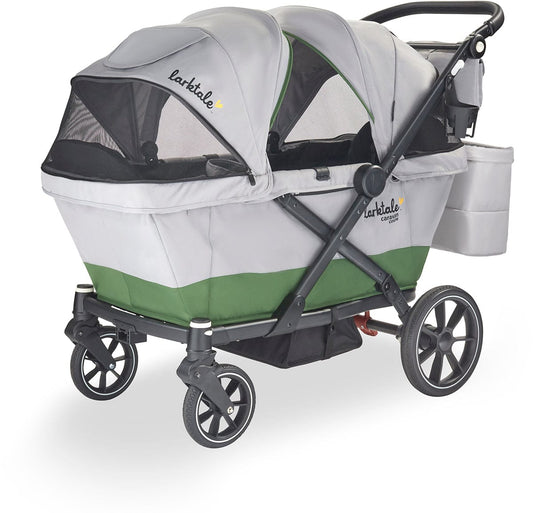 Larktale Caravan Coupe V2 (2 Seater) Stroller Wagon - Gray / Green - LK51027