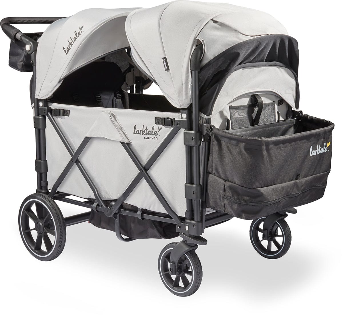 Larktale Caravan Quad (4 Seater) Stroller Wagon - Avalon Gray - LK50030